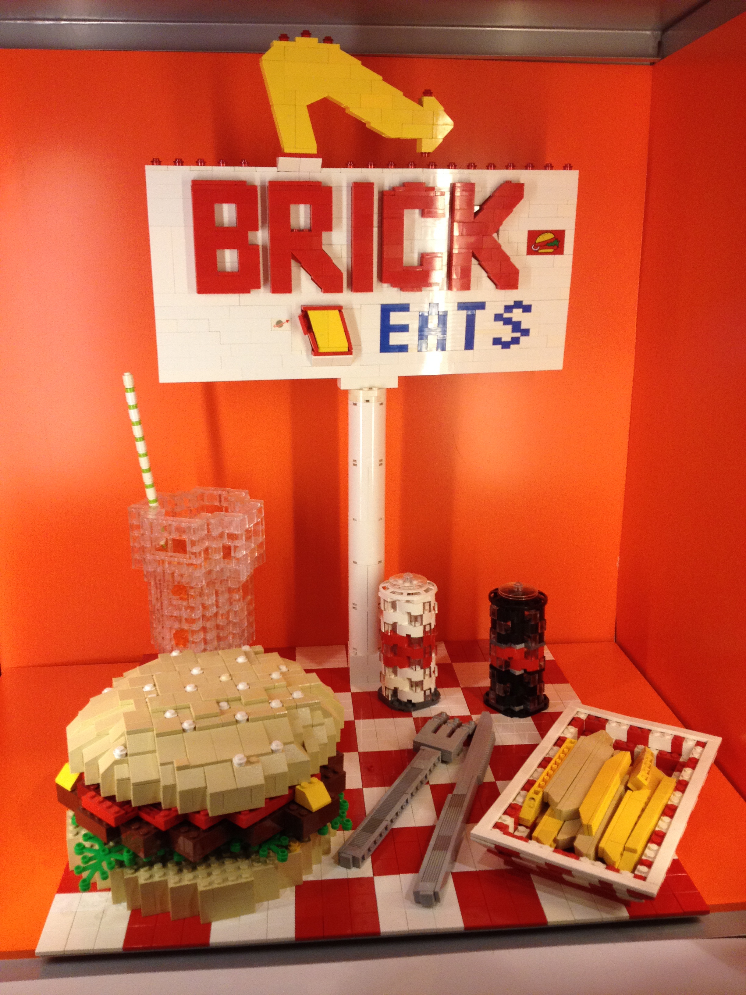 Lego burger, fries, and drink